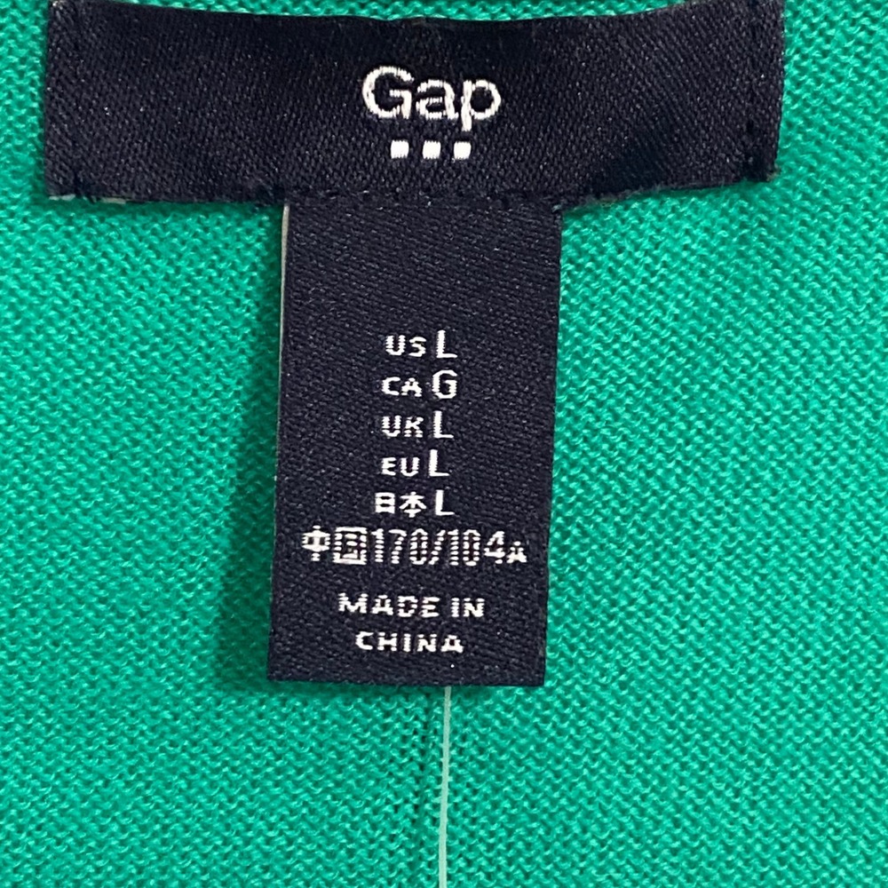 Gap Preppy Cardigan Women L Green NWT 3/4 Sleeve Button Front Knit Sweater - Picture 4 of 7